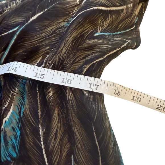 Lane Bryant Maxi Dress 14/16 Multicolor Feather Elastic Waist Southwestern Tribe - Picture 6 of 9